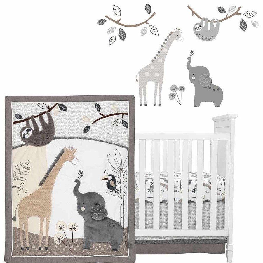 Bedding + Decor Lambs & Ivy Crib Bedding Sets | Baby Jungle 4 Pc Crib Set