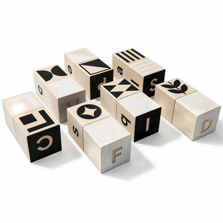 Toys + Gifts Uncle Goose Wood Building Blocks | Black & White Upper/Lower Abc Blocks