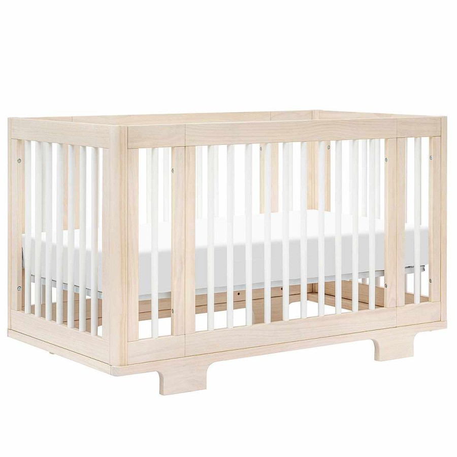 Furniture Babyletto Mini Cribs | Yuzu 8-In-1 Crib With All-Stages Conversion Kits - Washed Natural With White