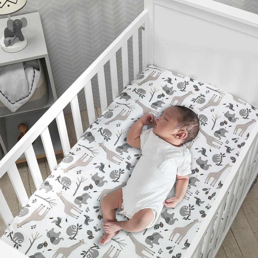 Bedding + Decor Lambs & Ivy Crib Sheets | Baby Jungle Crib Sheet