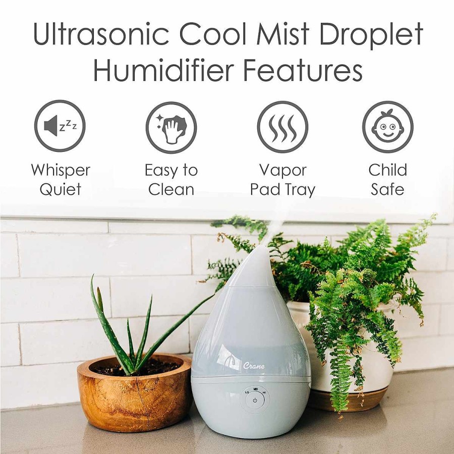 Health + Safety Crane Humidifiers + Air Purifiers | Droplet Shape Humidifier