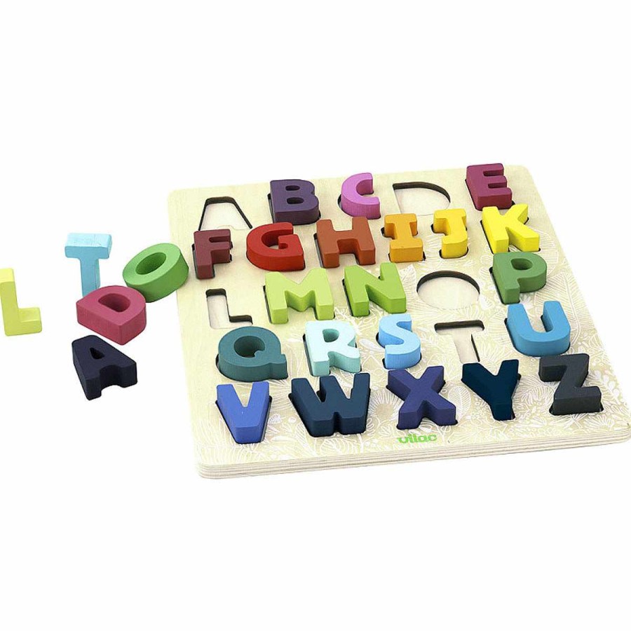 Toys + Gifts Vilac Wood Puzzles + Games | Abc Alphabet Set