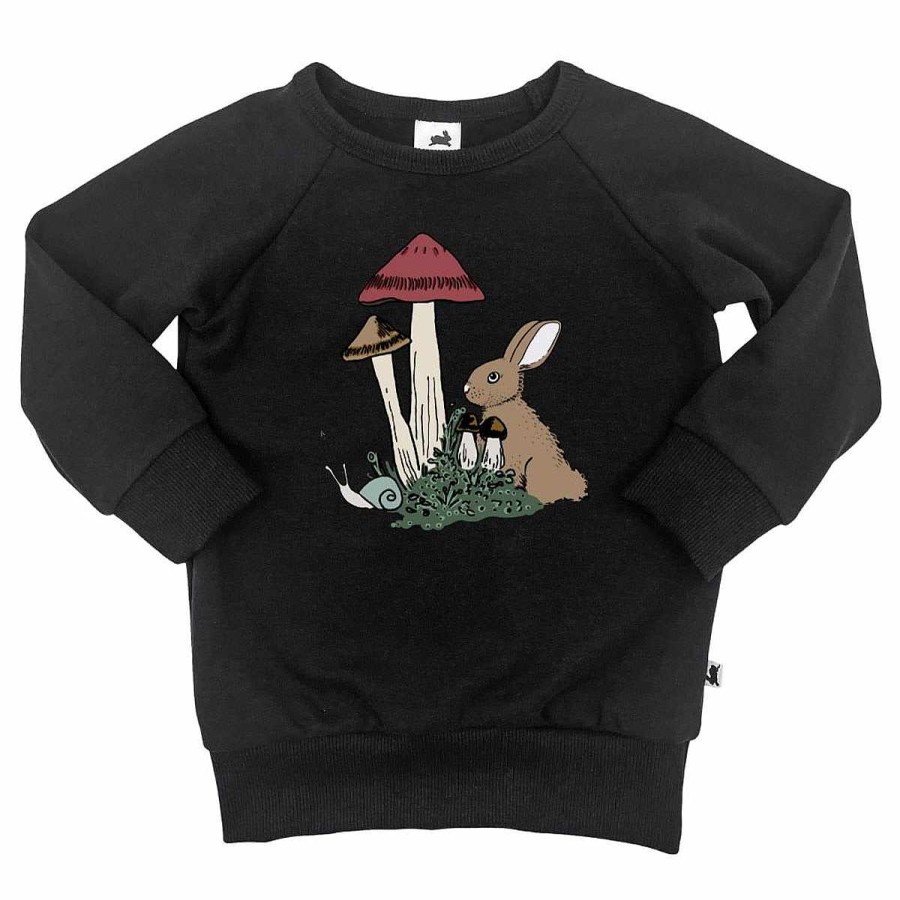 Apparel + Shoes Little & Lively Sweaters + Jackets | Kids Graphic Pullover Bunny-Black