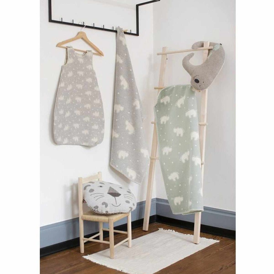 Bedding + Decor David Fussenegger Baby Blankets | Lena Rhinos Allover Grey