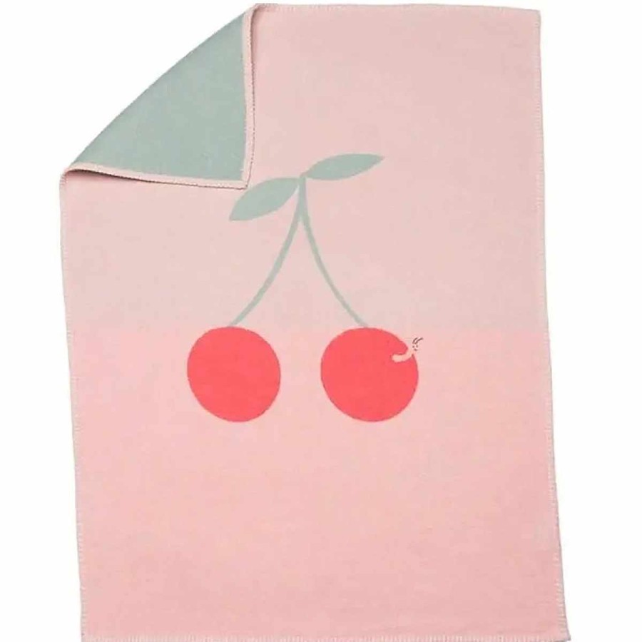 Bedding + Decor David Fussenegger Baby Blankets | Lili Cherry With Worm Rose