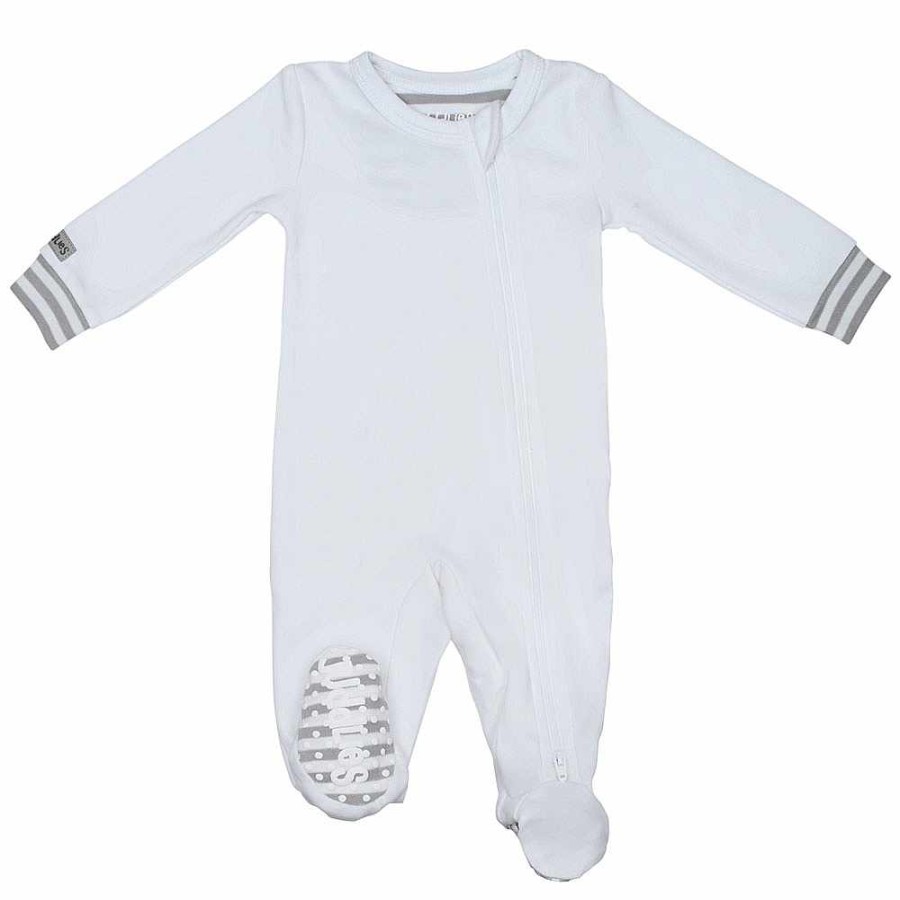 Apparel + Shoes Juddlies Onesies + Sleepers | Organic Sleeper White/Grey