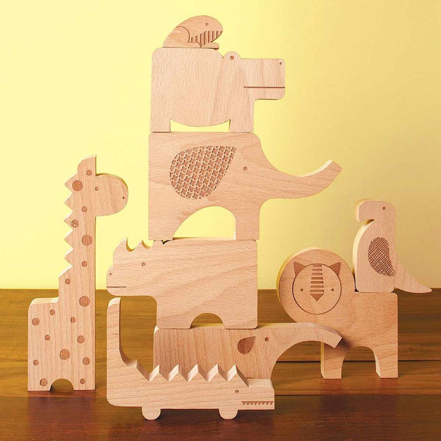 Toys + Gifts Petit Collage Kids Puzzles | Safari Jungle Wooden Puzzle + Play Set