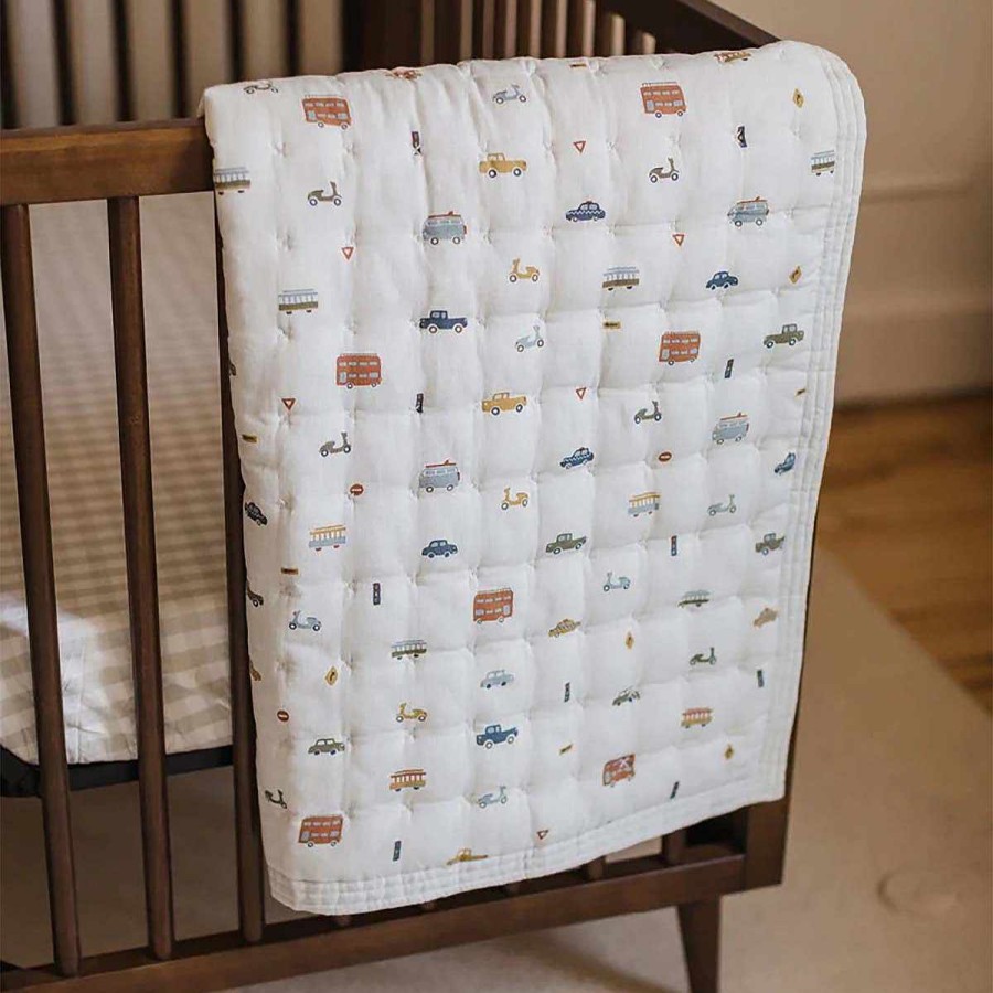 Bedding + Decor Pehr Baby Blankets | Cross Quilt Blanket With Chambray Back