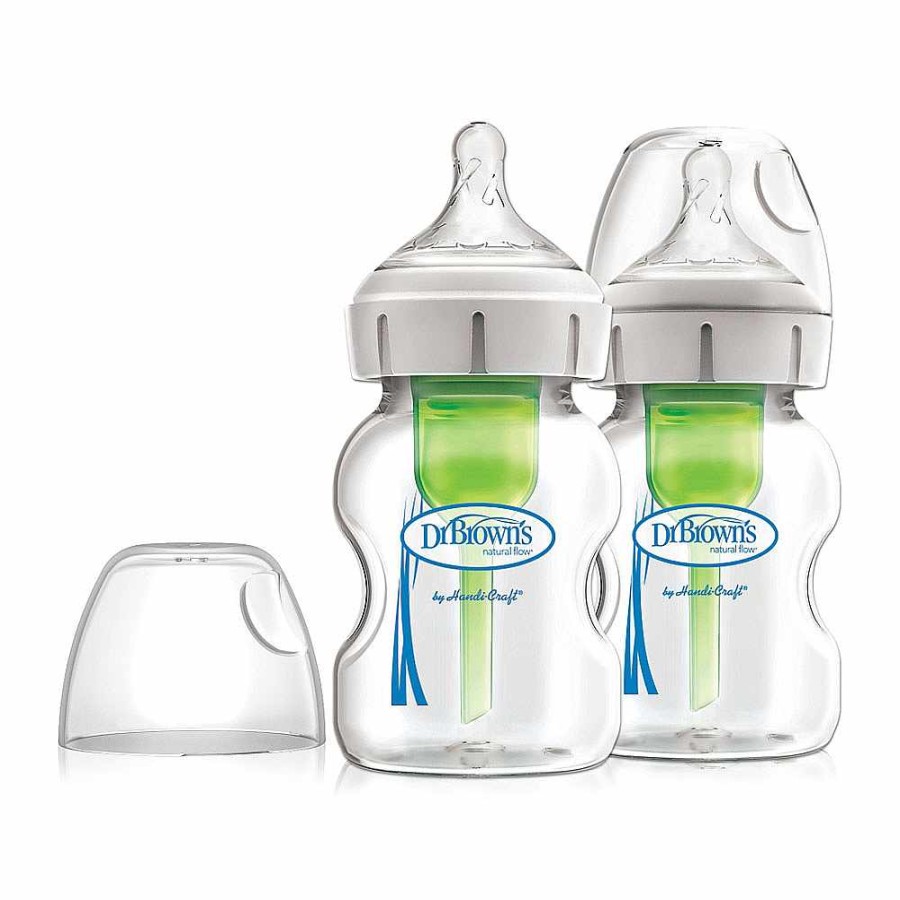 Feeding Dr. Brown's Glass Baby Bottles | Options+ Wide Neck Glass Bottle - 2 Pk