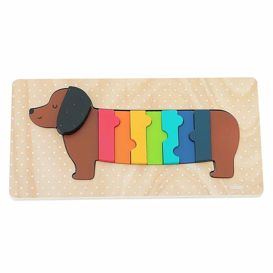 Toys + Gifts Vilac Kids Puzzles | Andy Westface Dog Wooden Puzzle