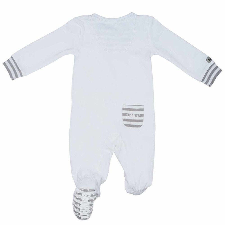 Apparel + Shoes Juddlies Onesies + Sleepers | Organic Sleeper White/Grey