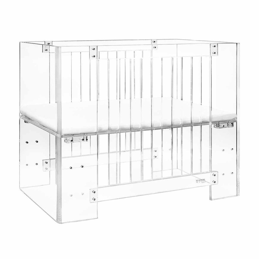 Furniture Nursery Works Mini Cribs | Vetro Mini Crib & Mattress Clear