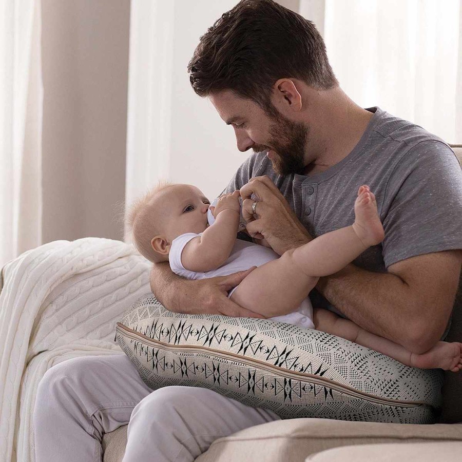 Feeding Boppy Nursing Pillows | Original Luxe Nursing Support Sand And Ash Boho Textured Knit