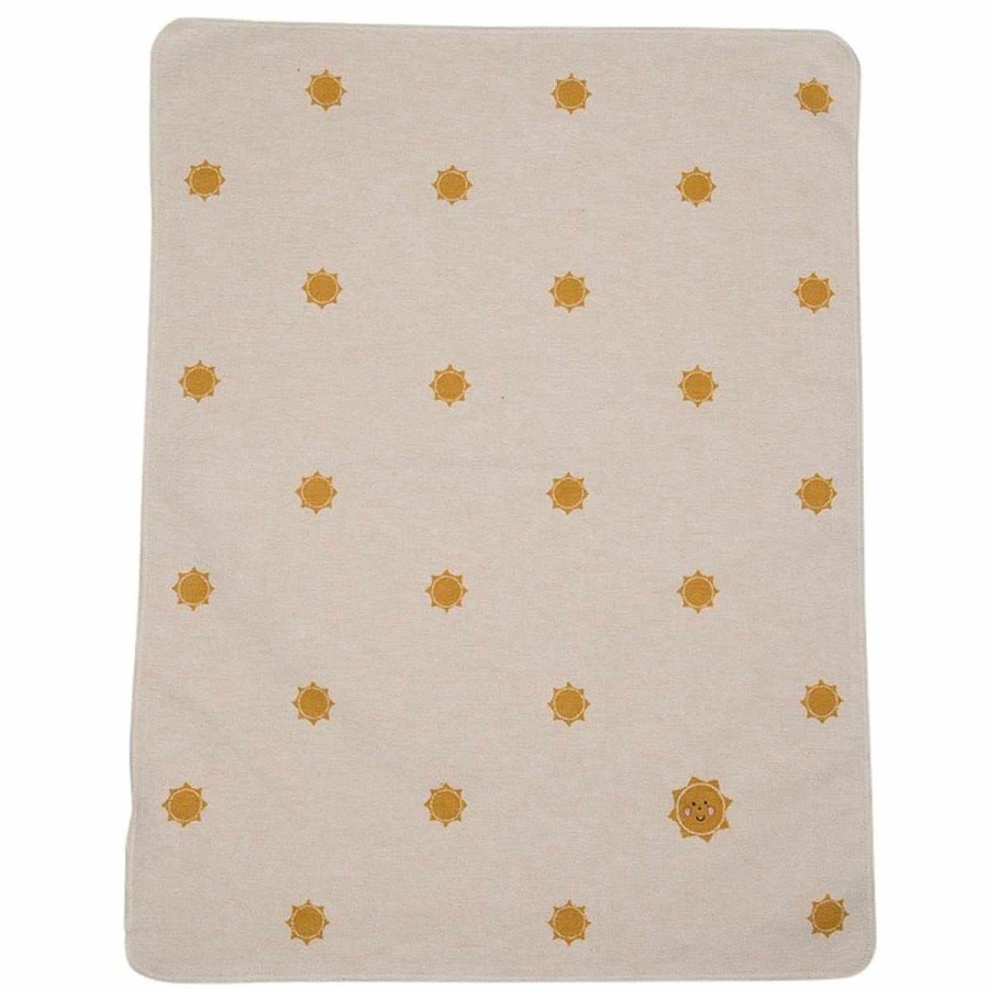 Bedding + Decor David Fussenegger Baby Blankets | Juwel W/ Embroidery Suns Allover Tan