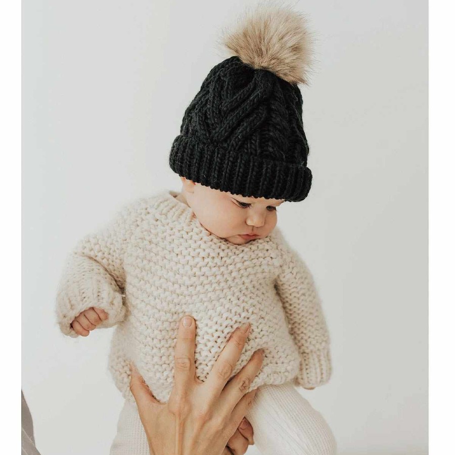 Apparel + Shoes Huggalugs Sweaters + Jackets | Garter Stitch Crew Neck Sweater Natural