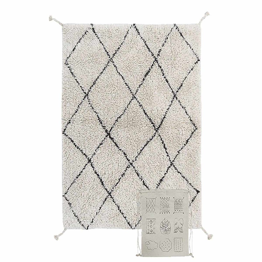 Bedding + Decor Lorena Canals Area Rugs | Washable Rug - Mini Bereber Natural/Black