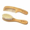 Bathing Green Sprouts Baby Brushes + Combs | Brush & Comb Set Natural