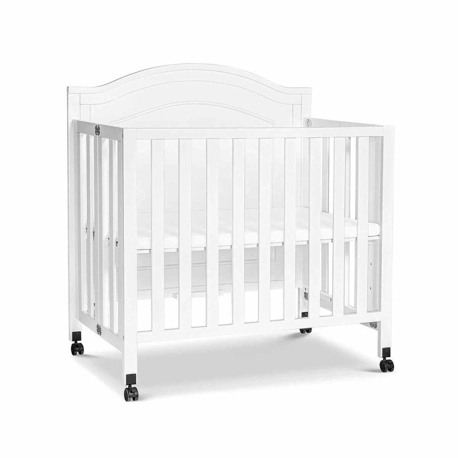 Furniture DaVinci Mini Cribs | Charlie Folding Portable Mini Crib White