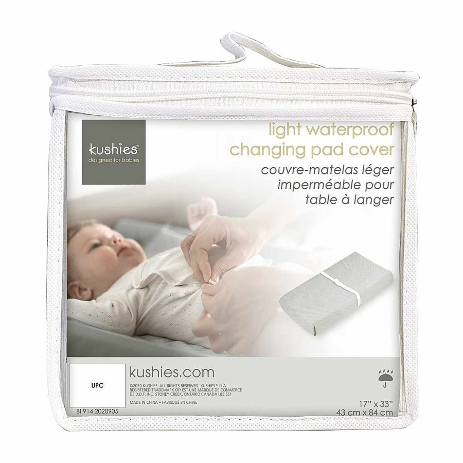 Bedding + Decor Kushies Changing Pad Covers | Light Waterproof Change Pad Cover Grey