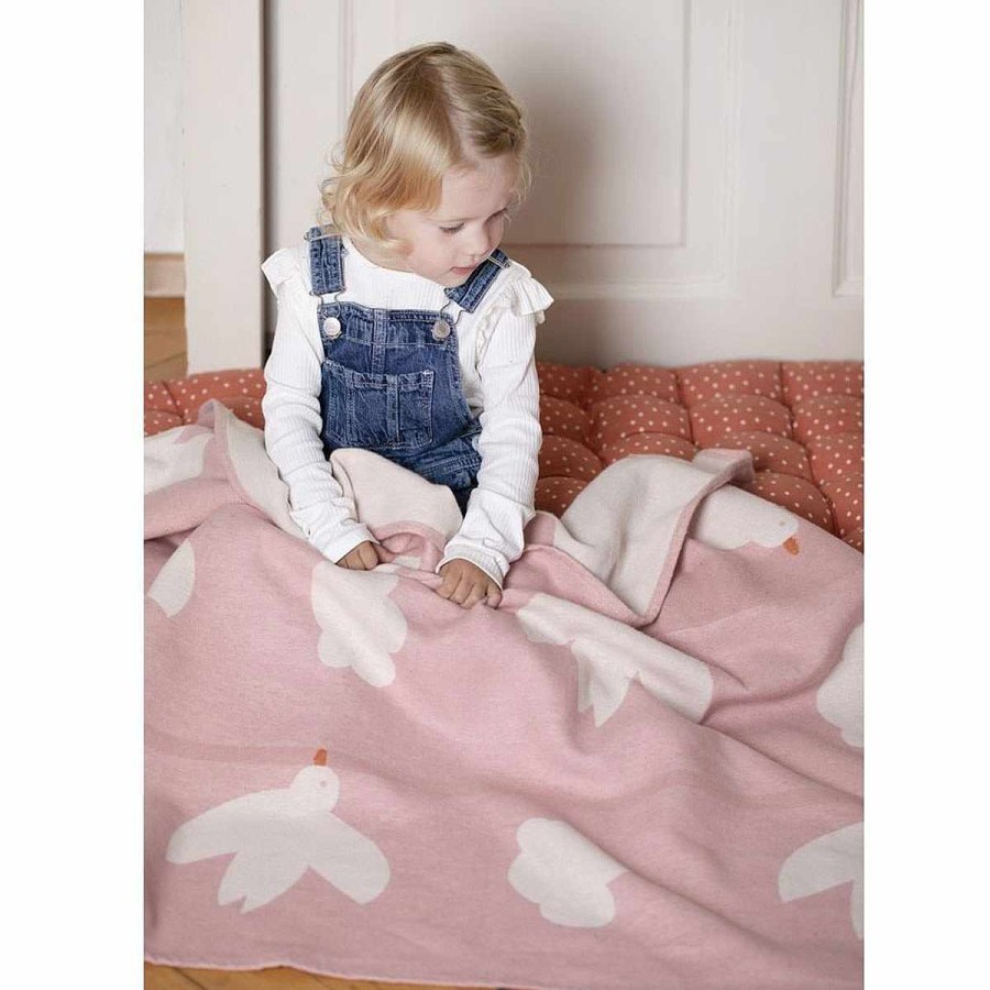 Bedding + Decor David Fussenegger Baby Blankets | Lima Doves Allover Rose