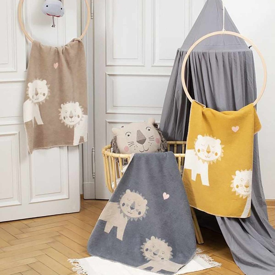 Bedding + Decor David Fussenegger Baby Blankets | Mila Lions In Love