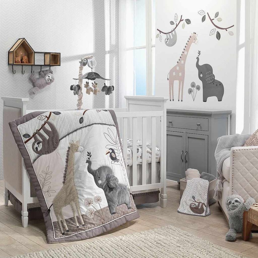 Bedding + Decor Lambs & Ivy Crib Bedding Sets | Baby Jungle 4 Pc Crib Set