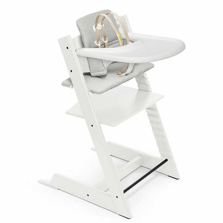 Gear Stokke | Tripp Trapp® High Chair And Cushion With Stokke® Tray - White/Nordic Grey