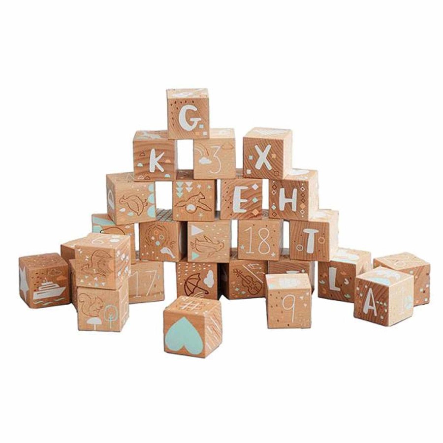 Toys + Gifts Wonder & Wise Wood Building Blocks | Keepsake Etched Baby Blocks