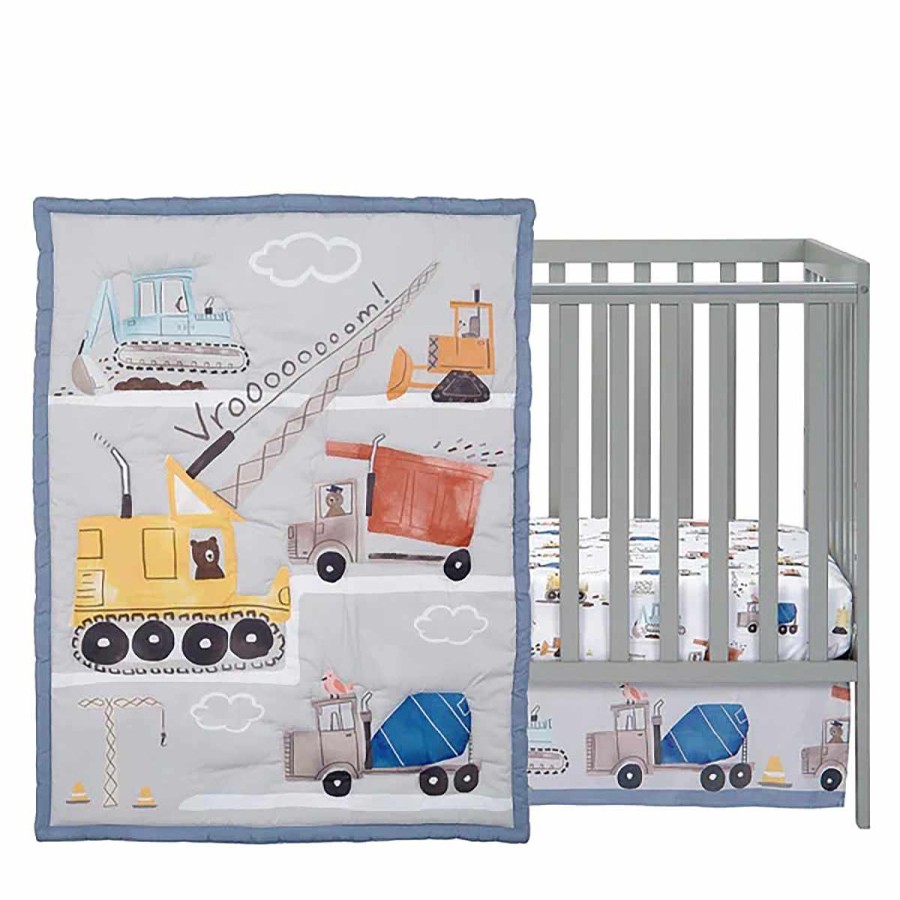 Bedding + Decor Lambs & Ivy Crib Bedding Sets | Construction Zone 3 Pc Crib Set