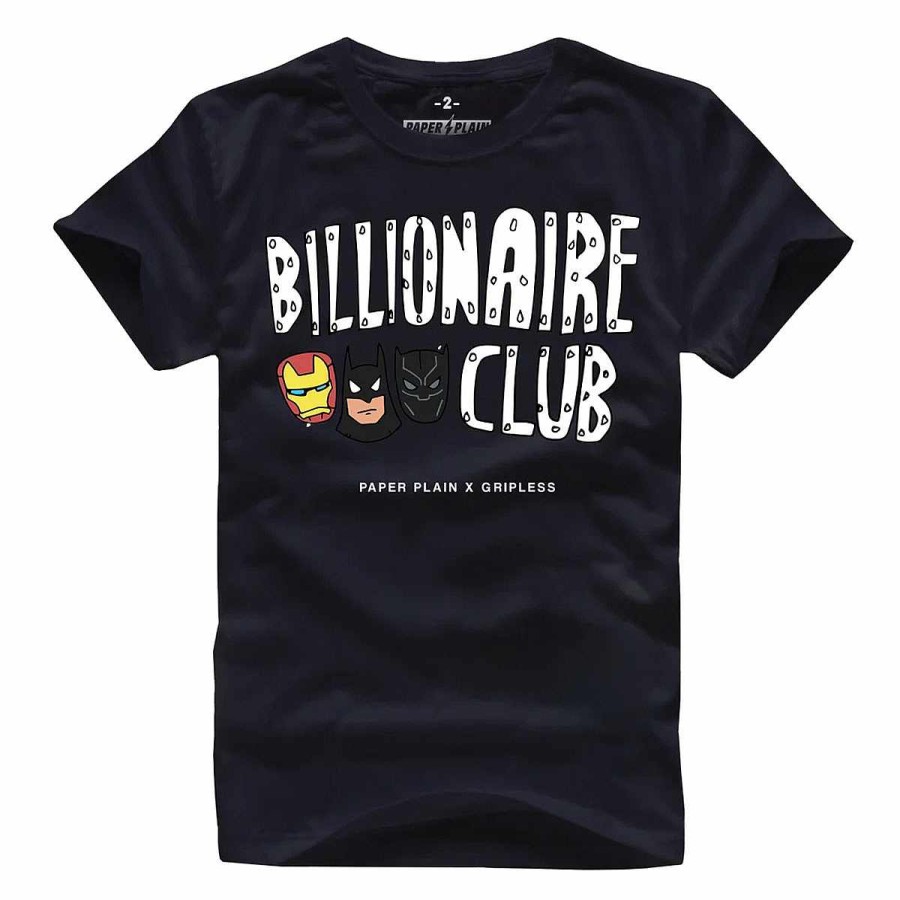 Apparel + Shoes Paper Plain Tops + Tees | Billionaires Club Tee Black