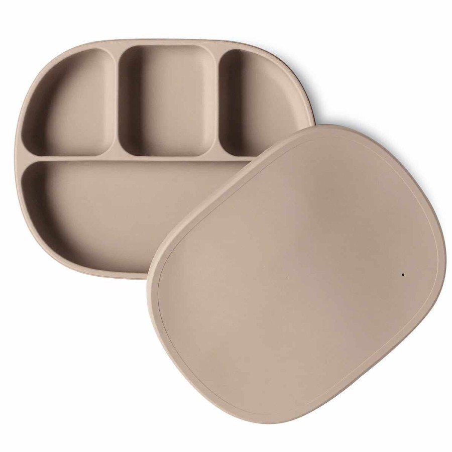 Feeding Young Lux Grip + Suction Dishes | Silicone Divider Plate + Cover