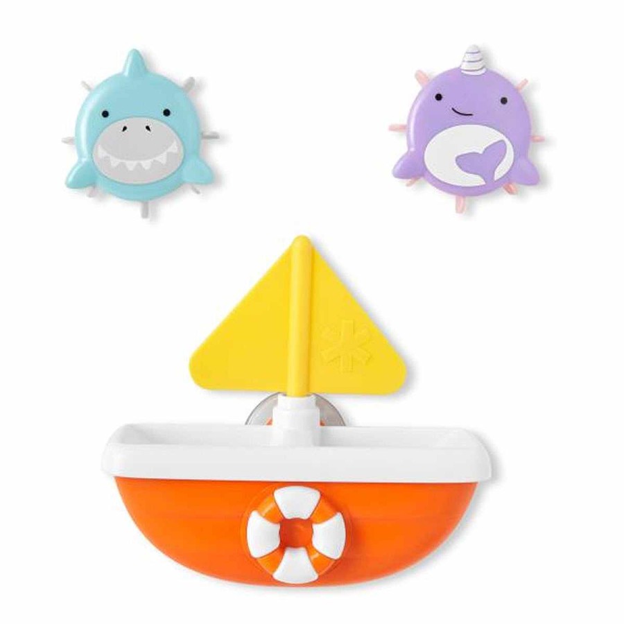 Bathing Skip Hop Bath Toys For Babies | Zoo Tip And Spin Boat Shark/ Narwhal